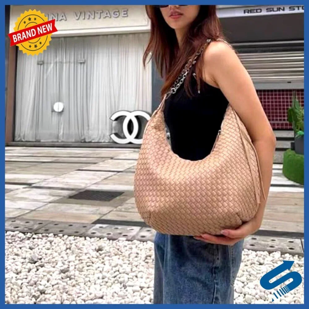 Fringe Hobo Bag Retro Handmade Woven Tote Vegan Leather Shoulder Purse